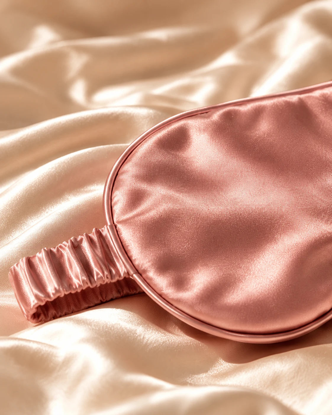 Mulberry silk sleep mask close-up detail