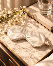 Smoozely Cloud Silk sleep mask in ivory cloud