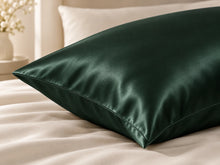 Smoozely silk pillowcase angled view in deep forest