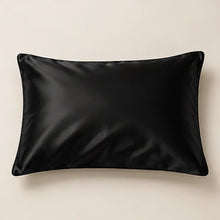 Smoozely silk pillowcase studio view in midnight black