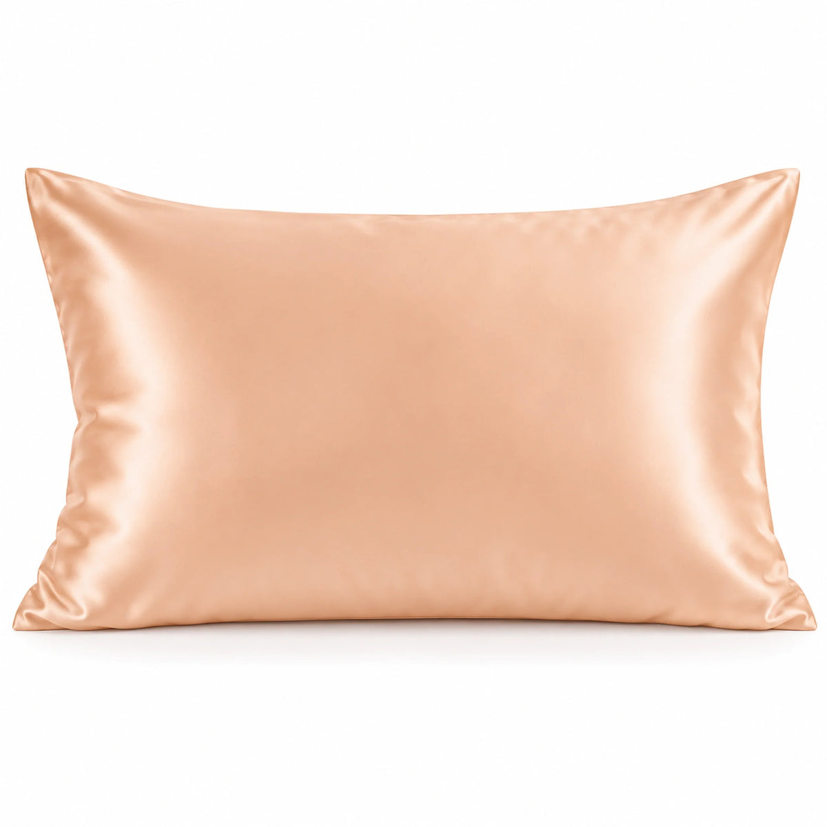 Smoozely silk pillowcase studio view in apricot glow