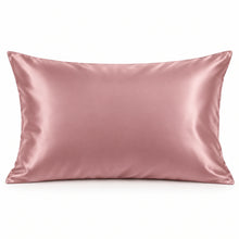 Smoozely silk pillowcase studio view in dusty rose