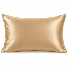 Smoozely silk pillowcase studio view in golden sand