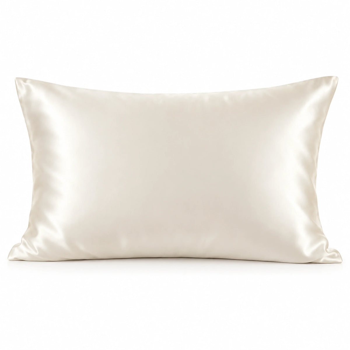 Smoozely silk pillowcase studio view in ivory cloud