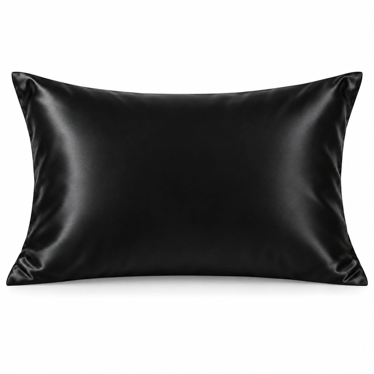 Smoozely silk pillowcase studio view in midnight black