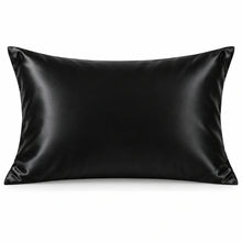 Smoozely silk pillowcase studio view in midnight black
