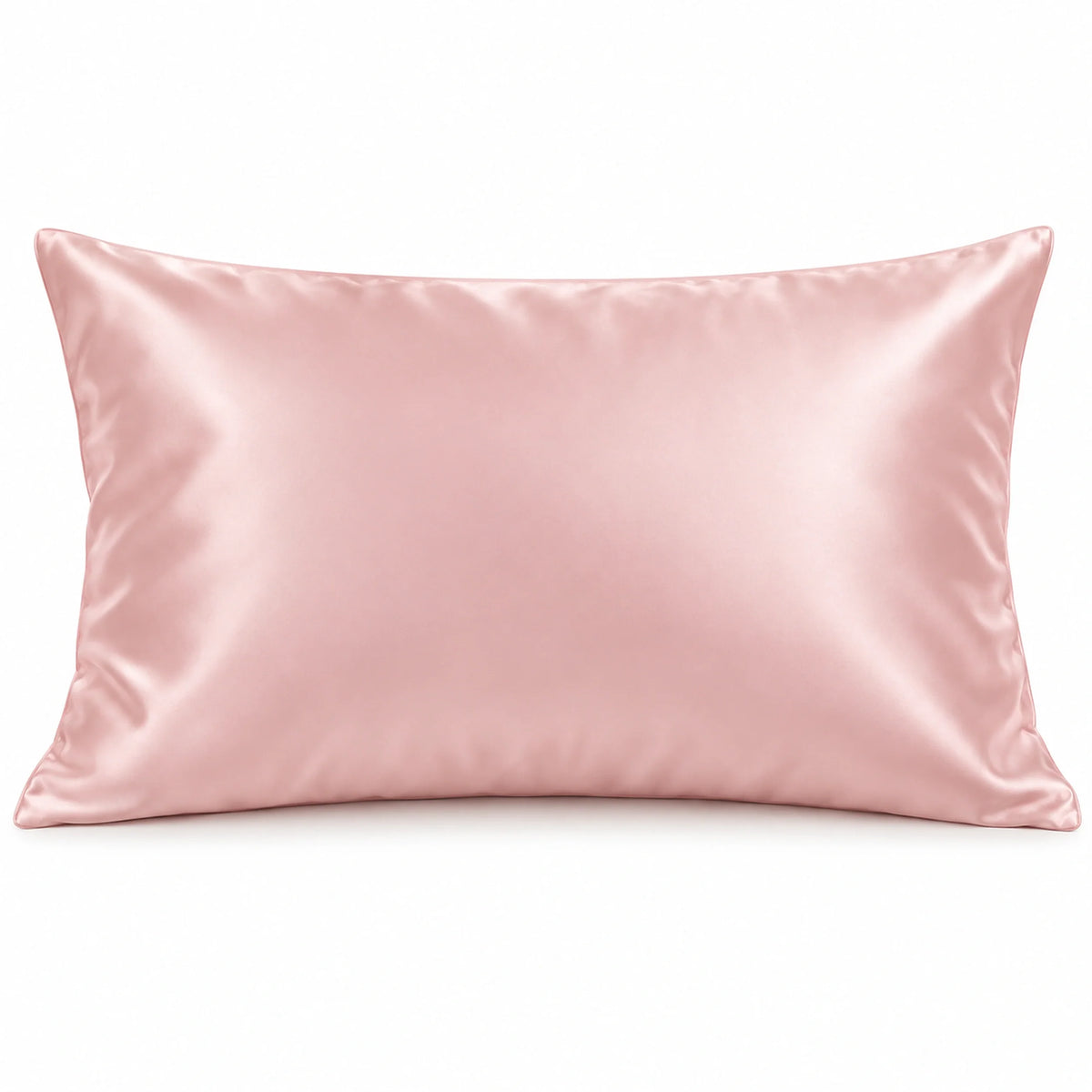 Smoozely silk pillowcase studio view in soft blush