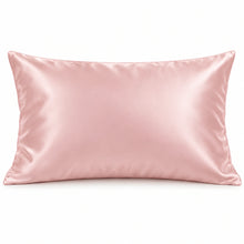 Smoozely silk pillowcase studio view in soft blush